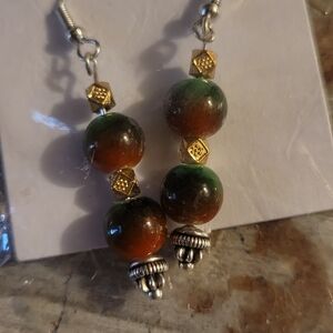 Set Of 3 Chic Beaded Earrings with Gold Accents